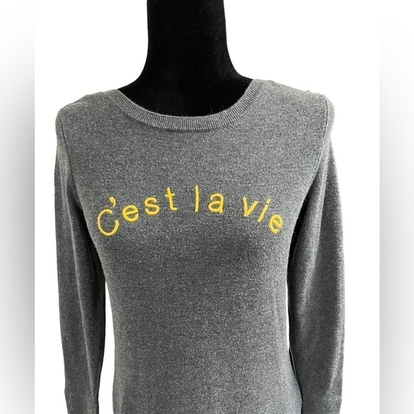 “c’est La Vie” Knit long sleeve sweater - Picture 4 of 7